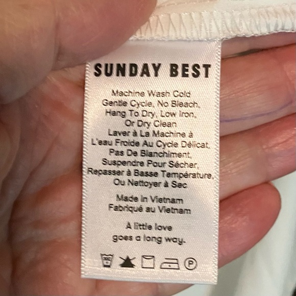 Aritzia Sunday Best Boho Off Shoulder Romantic Cottage Core Fairy Mini Dress - Picture 6 of 8